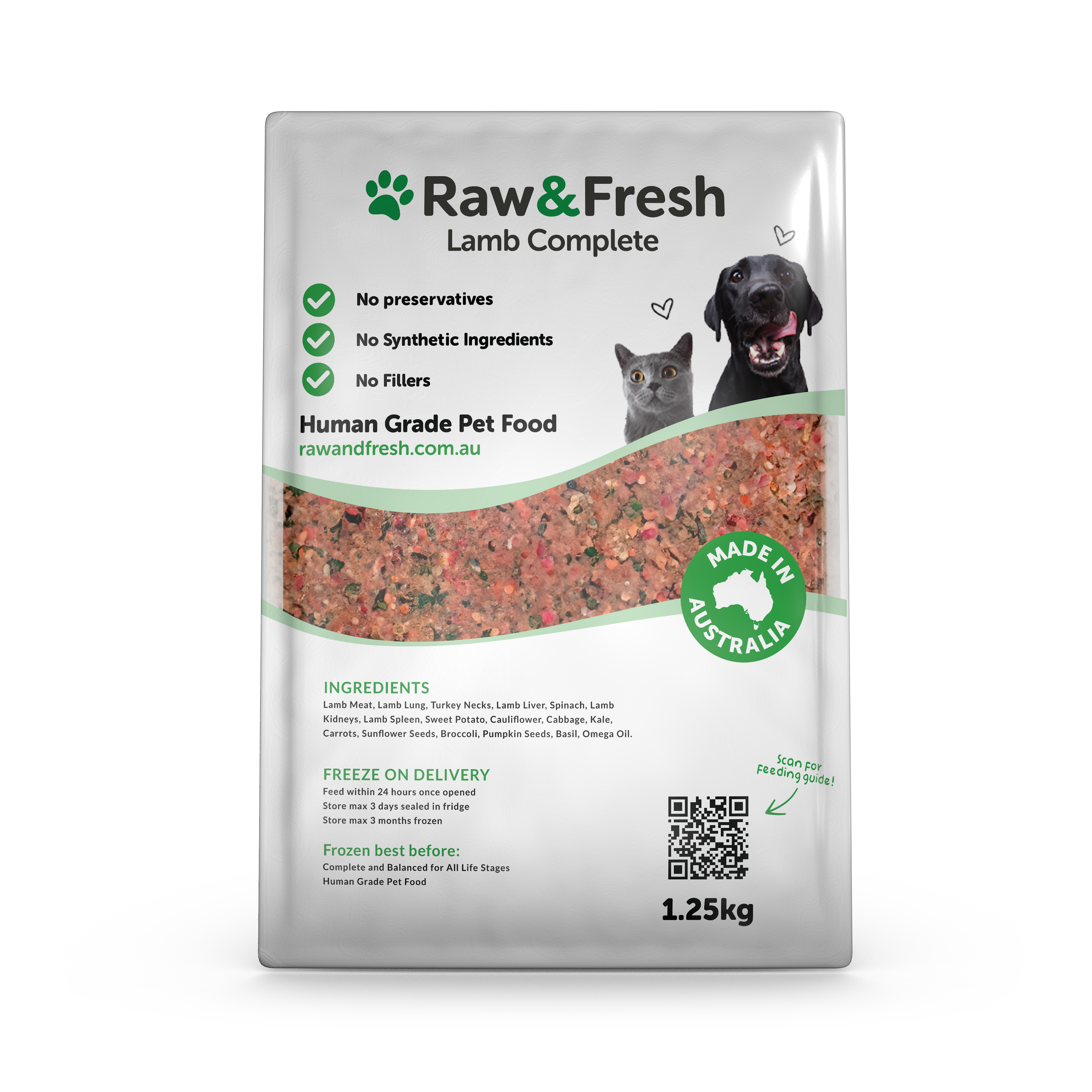 Raw Lamb Dog Food - Complete & Balanced AAFCO Recipe