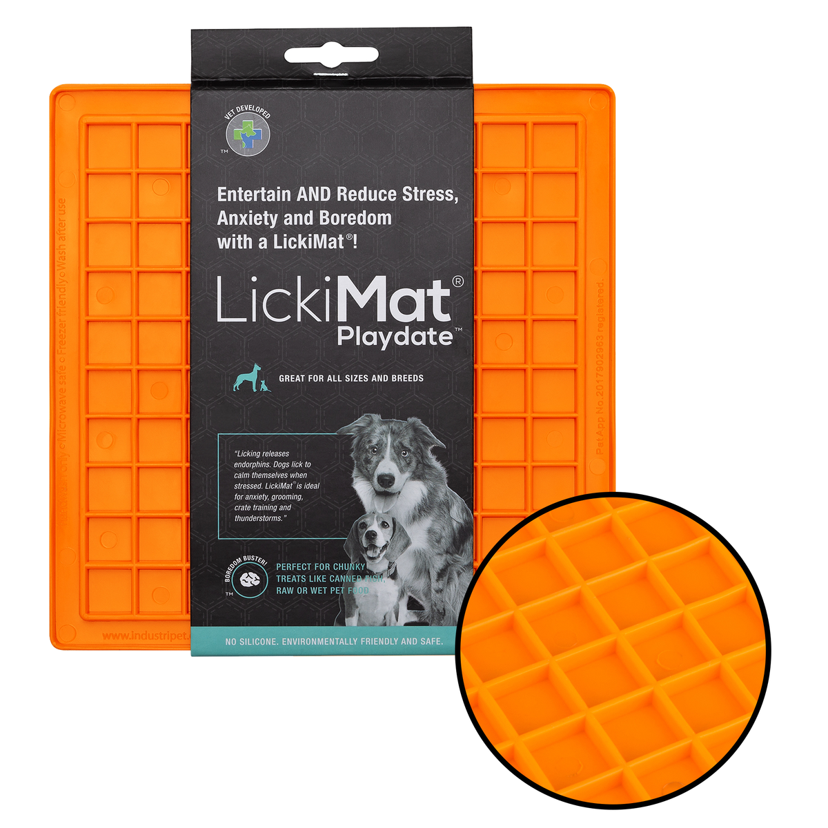 Orange LickiMat Playdate Slow Feeding Mat | Raw & Fresh