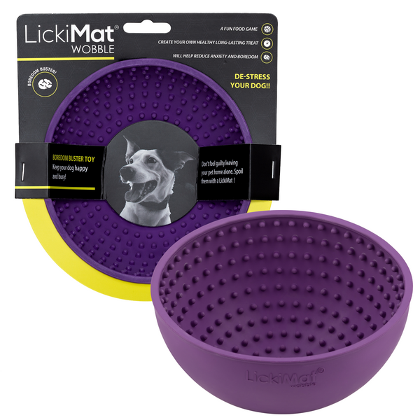 Purple LickiMat Wobble Slow Feeder Lick Bowl Raw Fresh