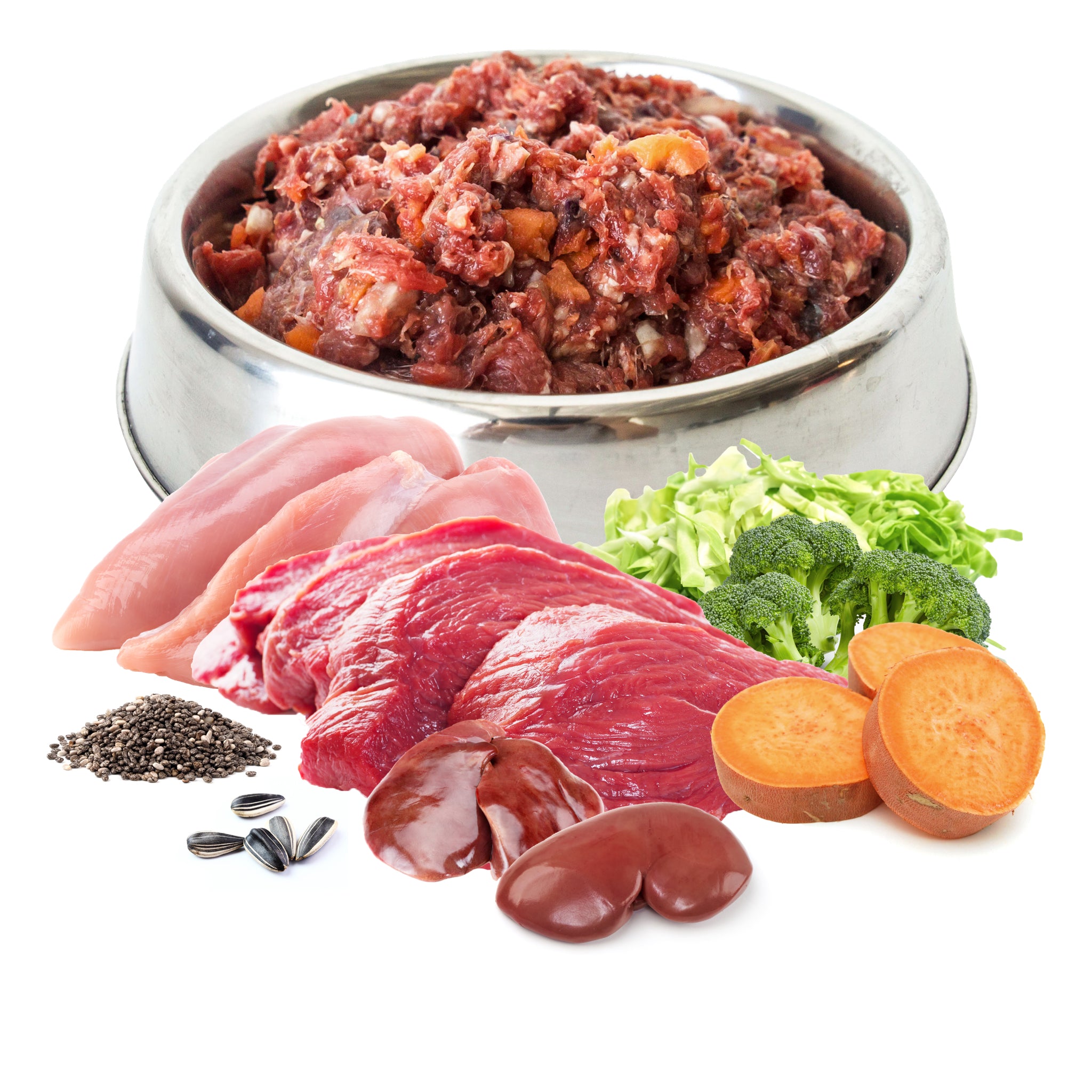 Beef Complete Raw Dog Food Recipe Bowl